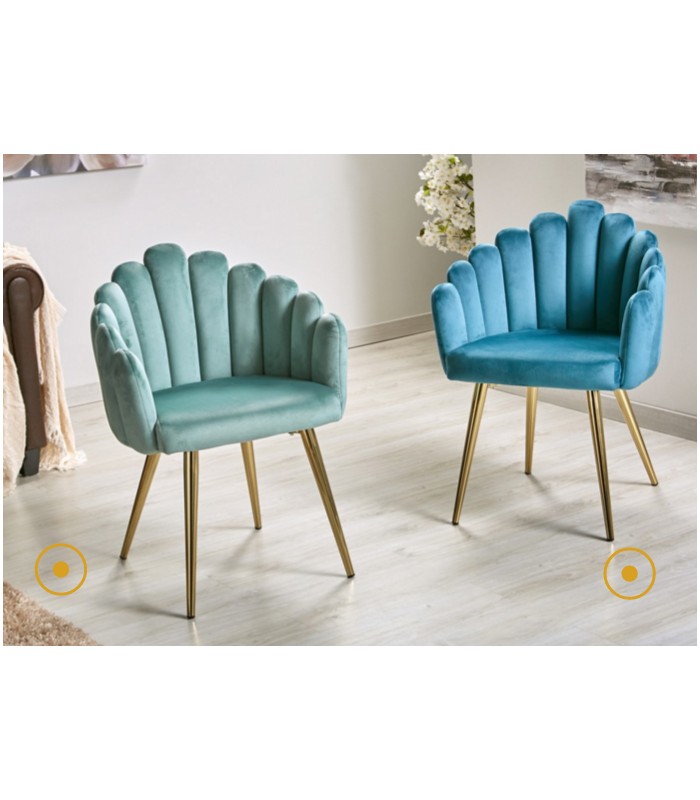 modelo super cómoda de silla terciopelo azul o verde Avis